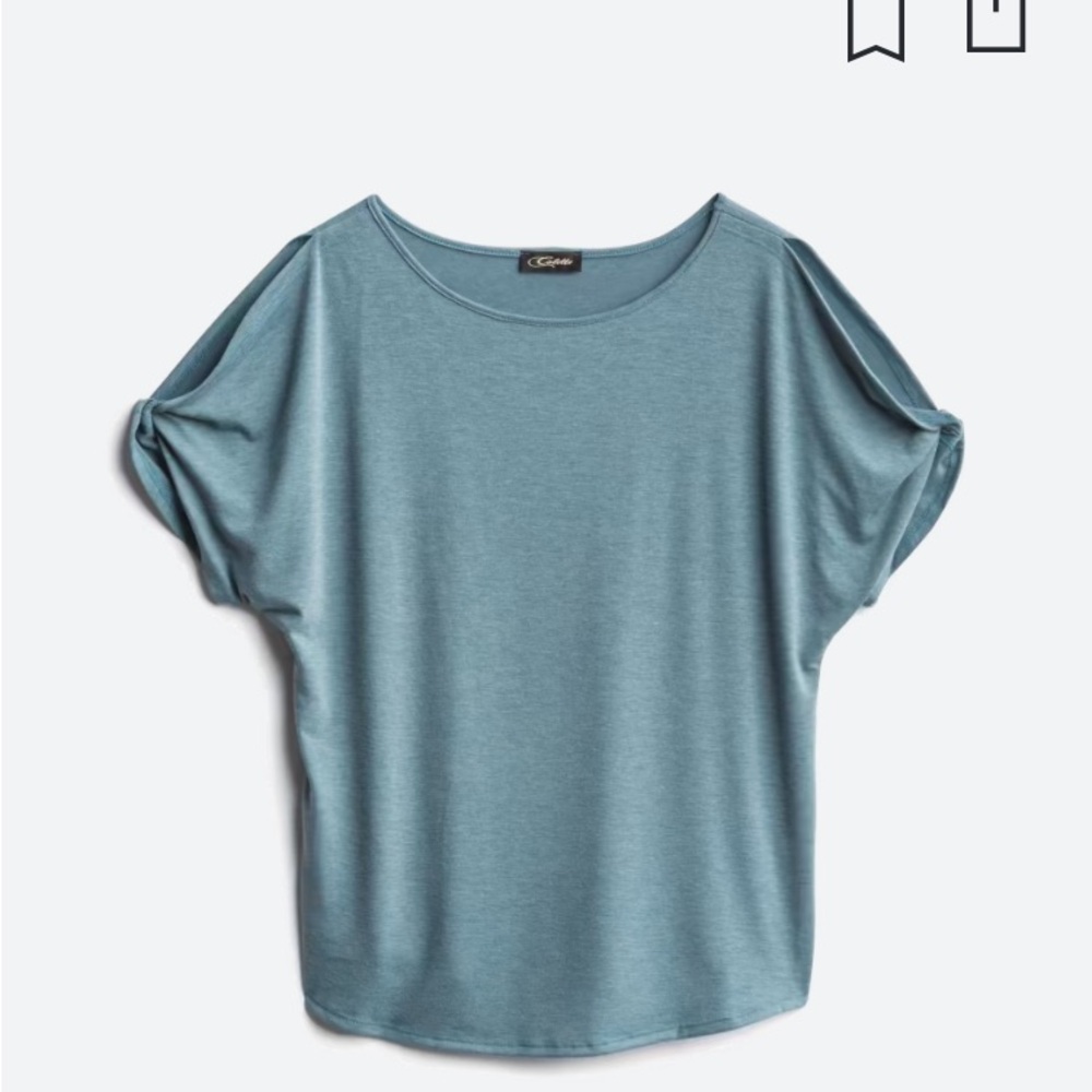 Collette Romey cold shoulder knit top